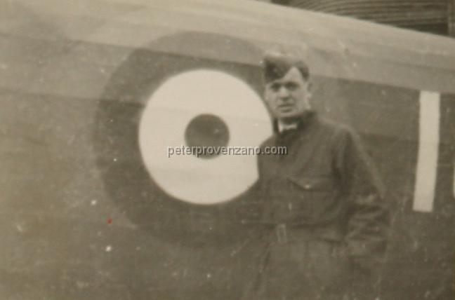 Peter Provenzano Photo Album Image_copy_028.jpg - Victor Bono beside an Avro Anson I.  RAF Station Tern Hill, fall of 1940.